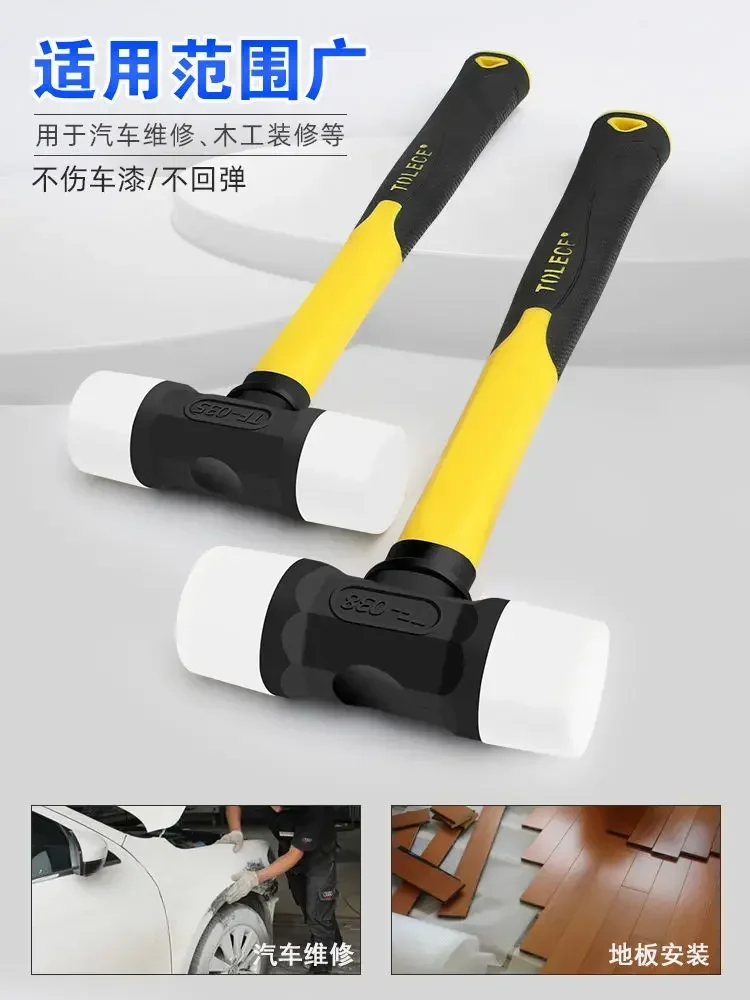 Tuolishi Solid Rubber Hammer Plastic Nylon Head Non elastic Rubber Hammer Floor Tile Installation Hammer