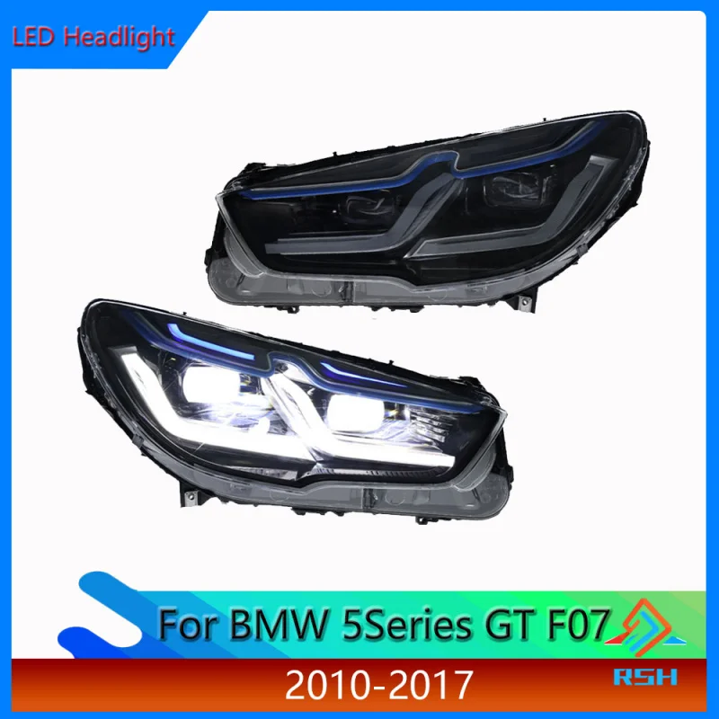 

Автомобильные фары для BMW 5 серии GT F07, модели 2010-2017, модифицированные светодиодными указателями поворота DRL, противотуманные передние фары