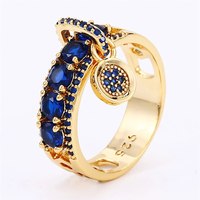 New Arrival Vintage Rose Gold Filled Wedding Rings For Women Fashion Jewelry Luxury Blue Zircon Engagement Ring