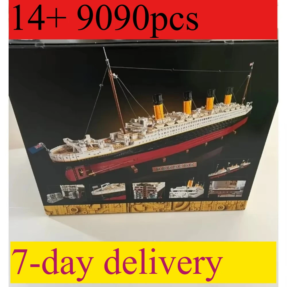 Avec boîte d'origine série film Titanic grand bateau de croisière 9090 pièces navire Compatible avec 10294 blocs de construction briques jouet cadeaux