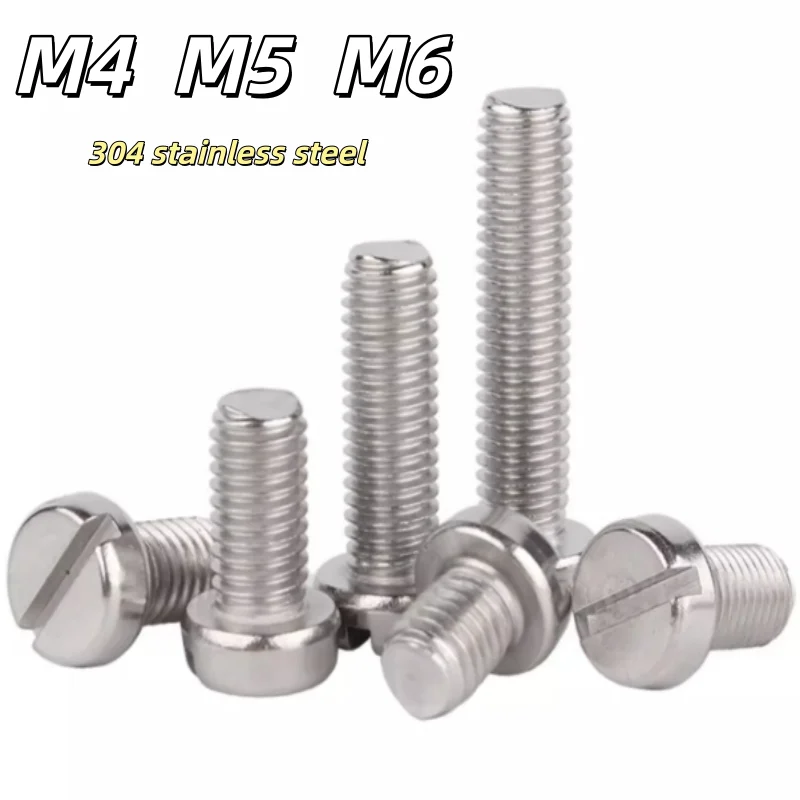 M4 M5 M6 Stainless Steel  Slotted Cap Head Slot Column Round Cheese Head Screw
