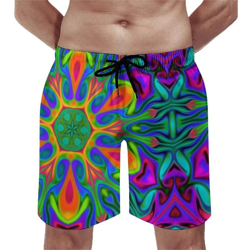 Calções de praia masculinos e infantis exóticos com estampa floral 3D, moda streetwear, calção de banho vintage, moda Harajuku, verão, novidade