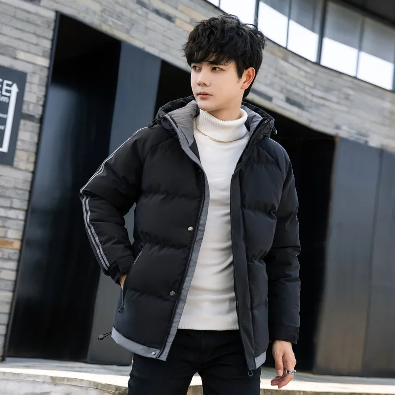 

Winter Men Casual Thickened Warm Cotton-padded Jacket Outdoor Cycling Jacket Large-sized Down Cotton-padded Jacket for Teenagers