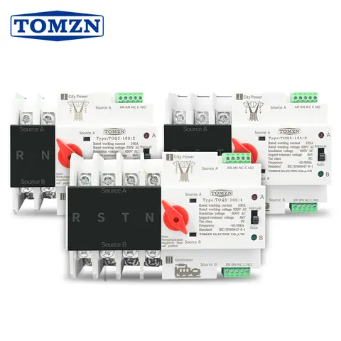 Din Rail ATS Automatic Transfer Switch TOMZN