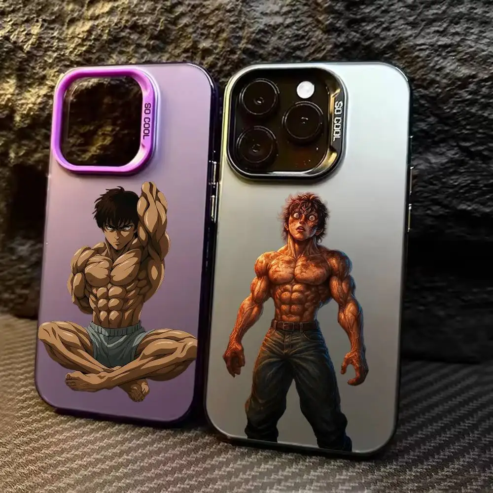 

B-Baki hanma Phone Case For iPhone 17,16,15,14,13,12,11,Pro Max,Plus Candy Silver Cover