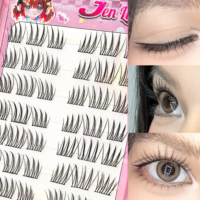 60セグメントの快適なつけまつげ ACE ナチュラルでリアルなK-POP風 再利用可能な自己粘着式つけまつげ 簡単装飾に最適