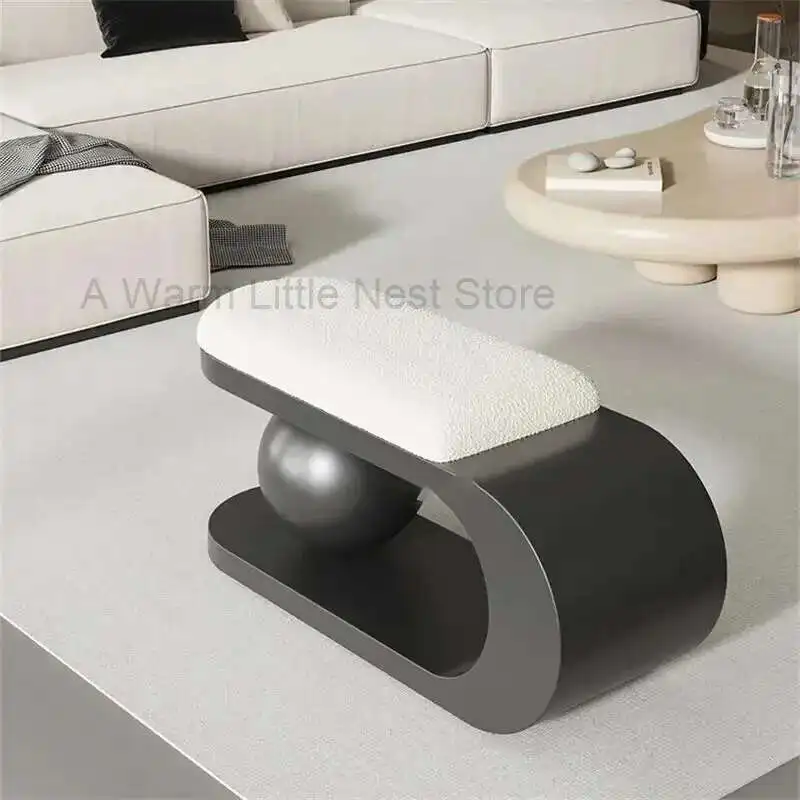 

Modern Shoe Changing Stool Living Room Furniture Home Light Luxury Bench Sofa Ottomans Creative Designer Bedroom Bed End Stool