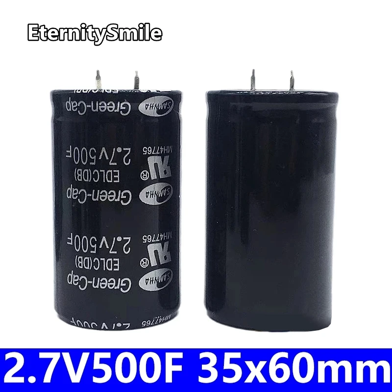 

500F Farad Capacitor 2.7V 500F 35*60mm Super Capacitor Through Hole General Purpose 500F2.7V 35*60mm Capacitor Two Feet