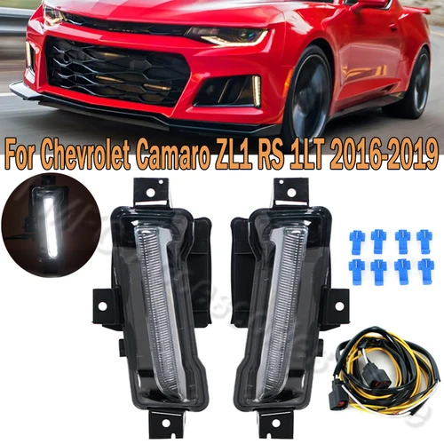 PMFC DRL luz LED de circulación diurna parachoques delantero lámpara antiniebla luz diurna para Chevrolet Chevy Camaro ZL1 RS 1LT 2016 2017 2018 2019