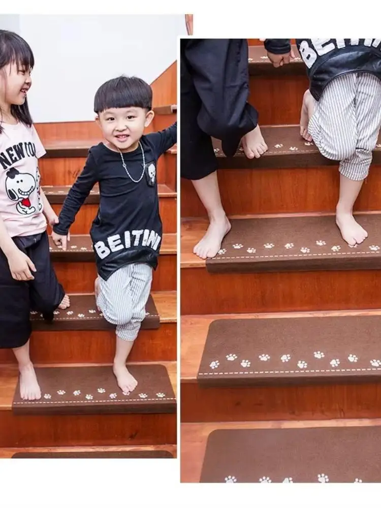 Tapis d'escalier auto-adhésif lumineux à griffes d'ours, lavable, sécurité, marche muette, antidérapant, absorbant l'eau, tapis de sol