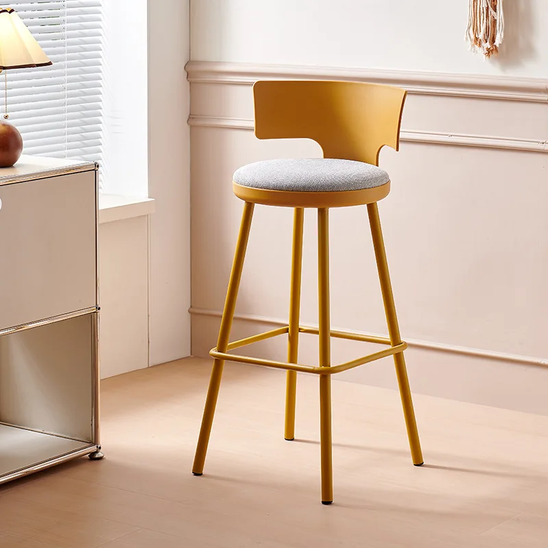 

Modern simple Nordic bar chair Plastic bar stool Cafe high stool Bar chair Internet celebrity backrest high chair