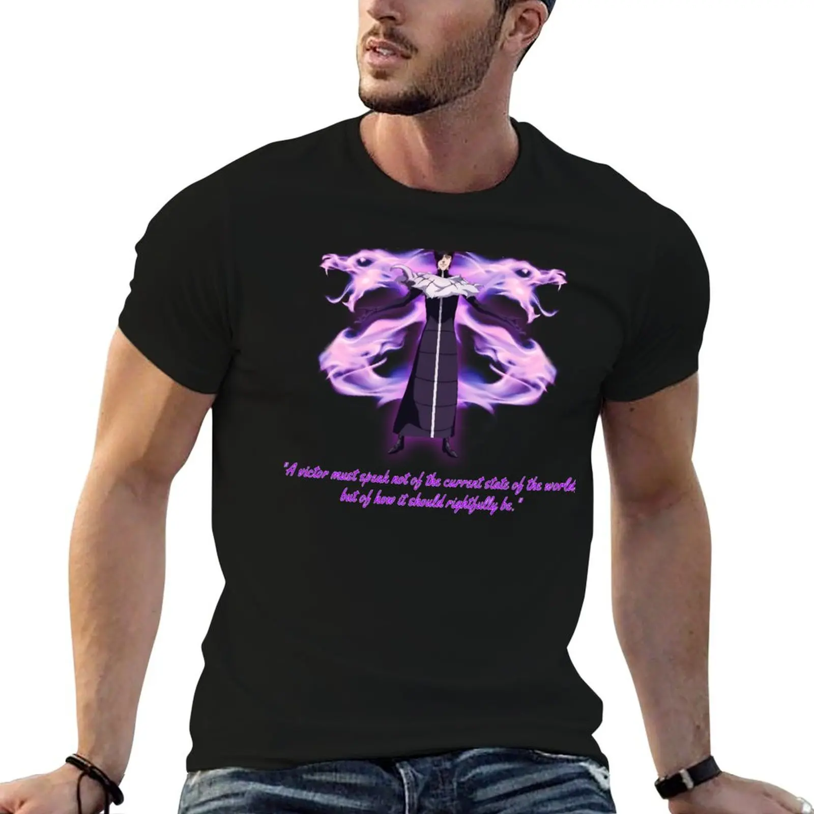 Aizen Sousuke T-Shirt Trendy Casual Short Sleeve Shirt