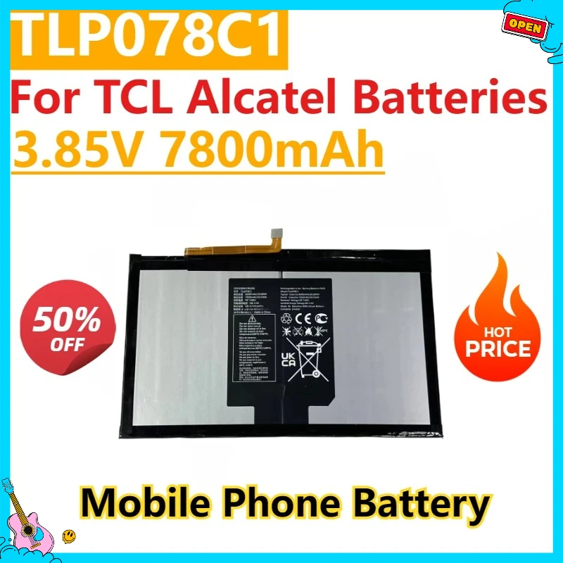 

New TLP078C1 TLP078CA Laptop Battery 3.85V 7800mAh For TCL Alcatel Batteries