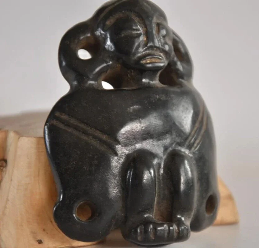 Hongshan Culture Archaize Black Iron Meteorite Hongshan People Small Statue