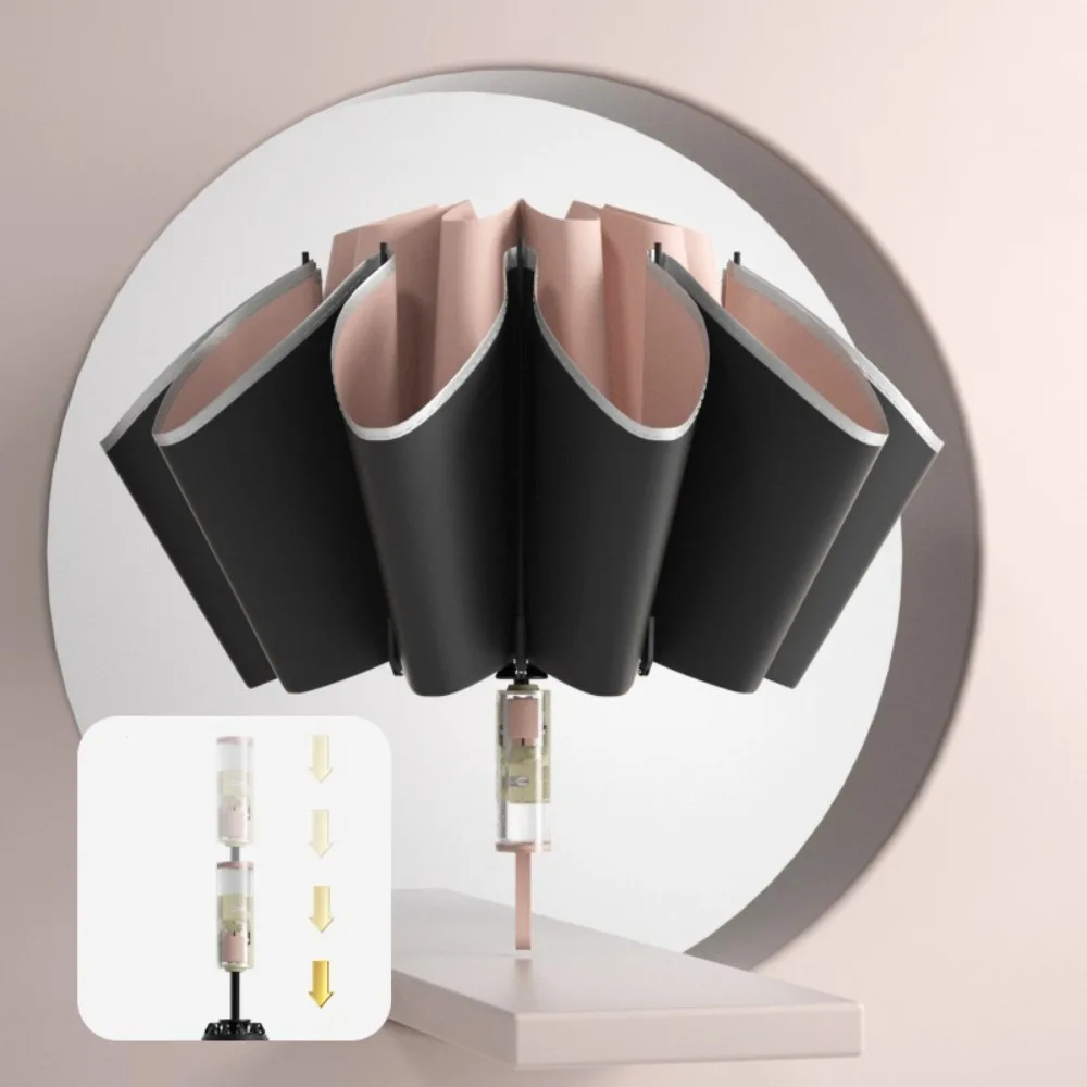 

Reverse Folding Automatic Umbrella Outdoor Sunshade Windproof UV Umbrellas Reflective Stripe Large Rain Umbrella Storm Resistant