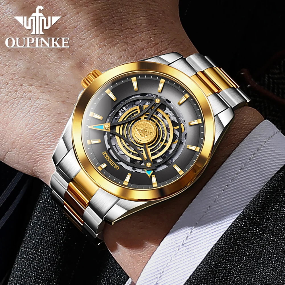 OUPINKE Automatic Mechanical Watch for Men Fashion Trend Sapphire Mirror Japan Automatic Movement Hand Clock Original Male Watch