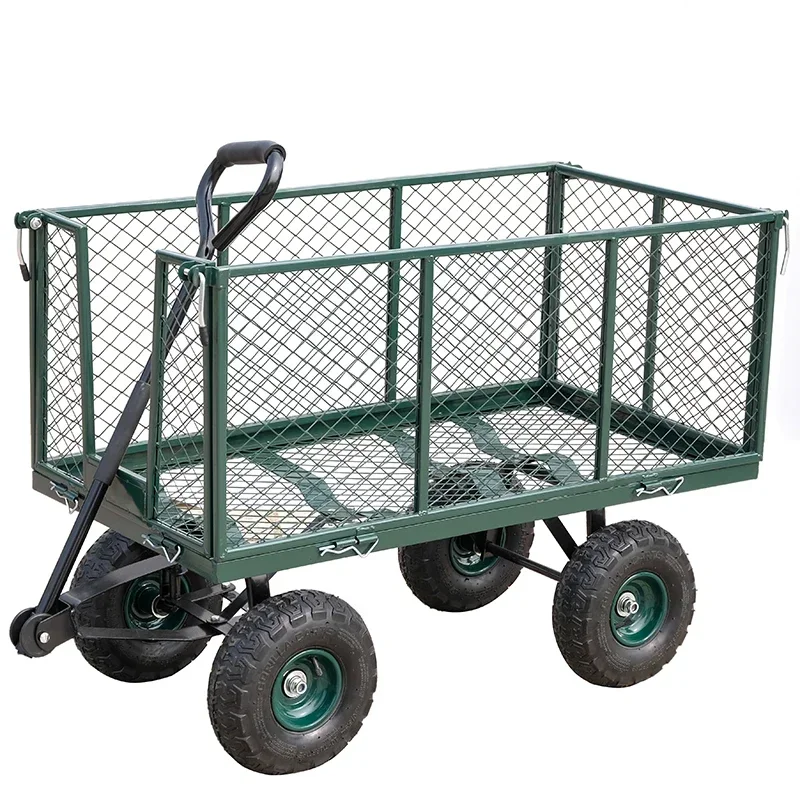 Four-wheeled net car trailer folding pull goods stall small push household handling traction trailer