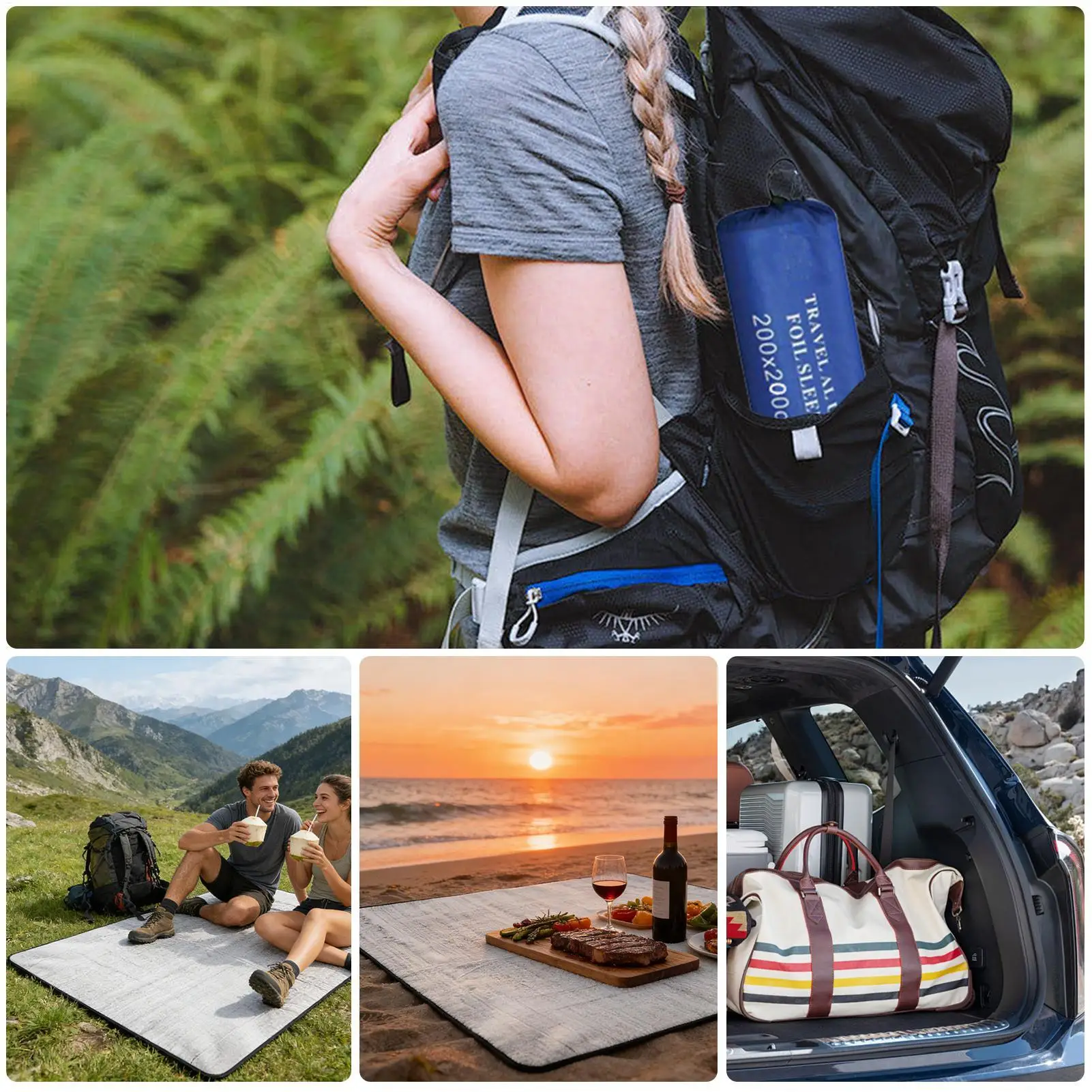 

Водонепроницаемый термоизоляционный коврик из пенопласта с фольгой 200x200 см для палаток, для кемпинга, туризма, походов, для мужчин и женщин, для пешего туризма, музыкальных фестивалей