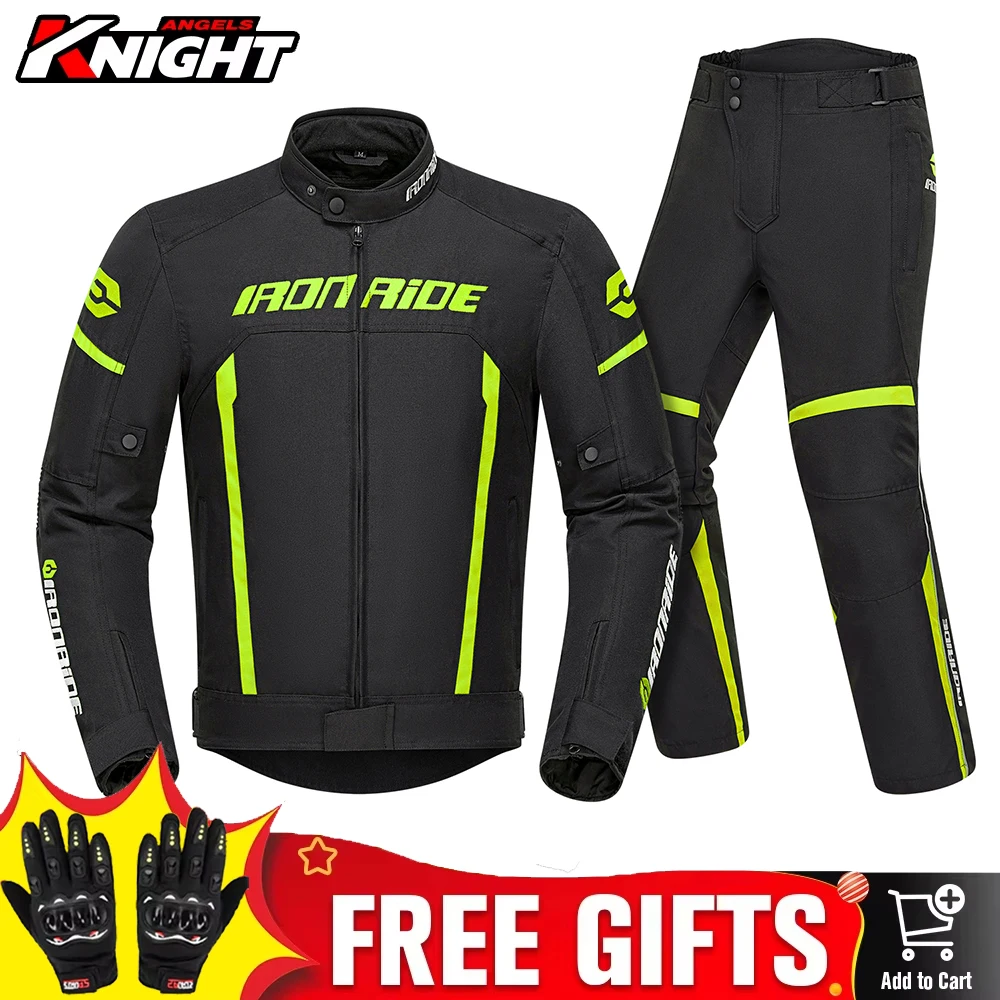 

Motorcycle Jacket Suit Waterproof Motorcross Jacket Pants Moto Jacket Windproof Riding Motorbike Clothes With Protective Gear