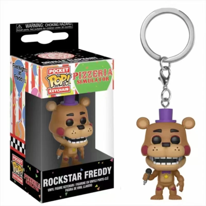 FUNKO POP Five Nights at freddy\'s High Score Chica PIZZERIA SIMULATOR Rockstar Freddy Pocket Pop portachiavi Vinyl Figure Toys