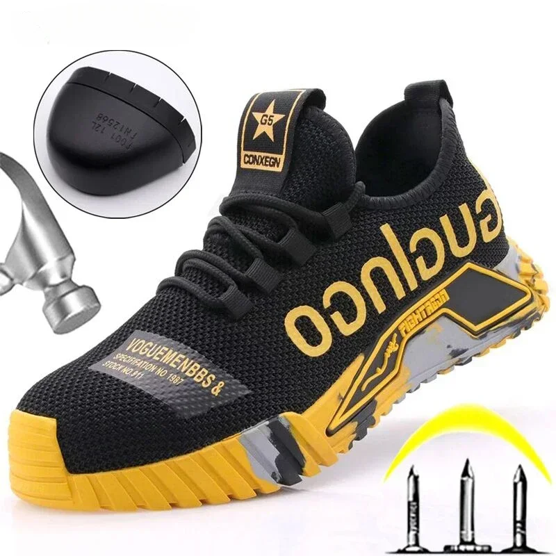 

Sports Shoes Work Boots Puncture-Proof Safety Shoes Men Steel Toe Shoes Security Protective Indestructible Zapatillas Hombre