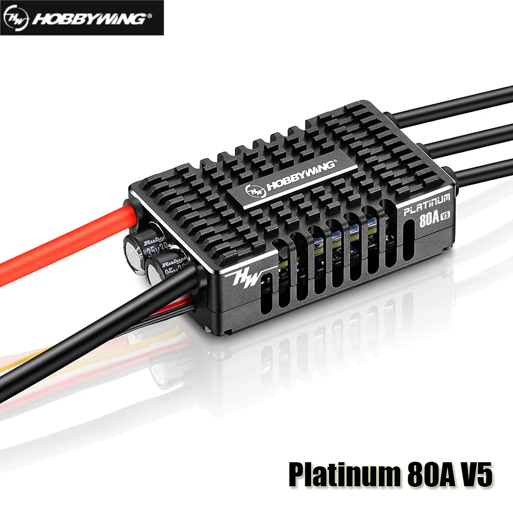 Hobbywing Platinum 80A V5 supports 3-8s brushless ESC, suitable for RC remote-controlled drone Heli FPV helicopter