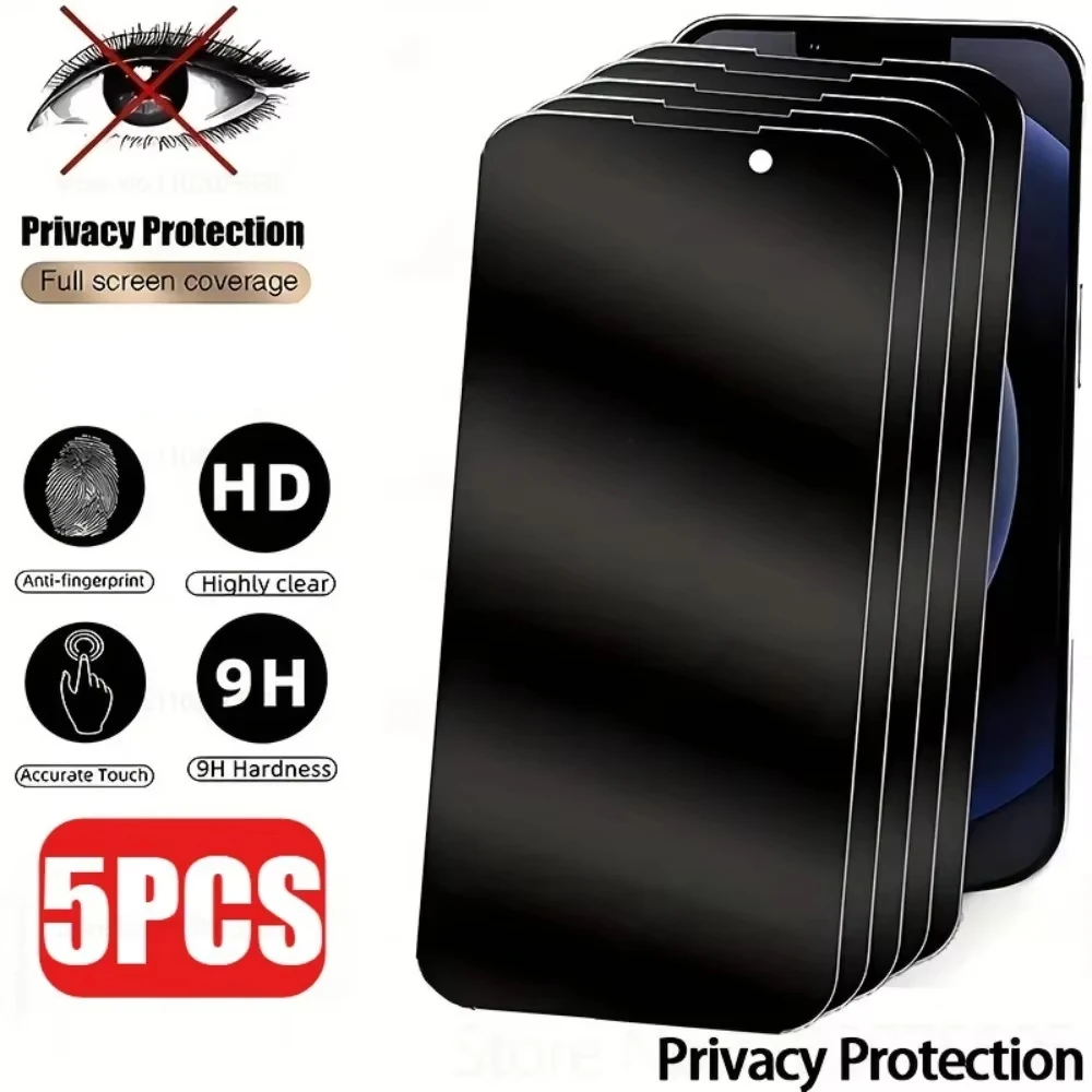 1-5 Stück Anti-Spy Panzerglas für iPhone 17 16 Pro Max 17 Air 15 14 13 12 Mini 11 Displayschutzfolie für iPhone X XS XR 16 Plus