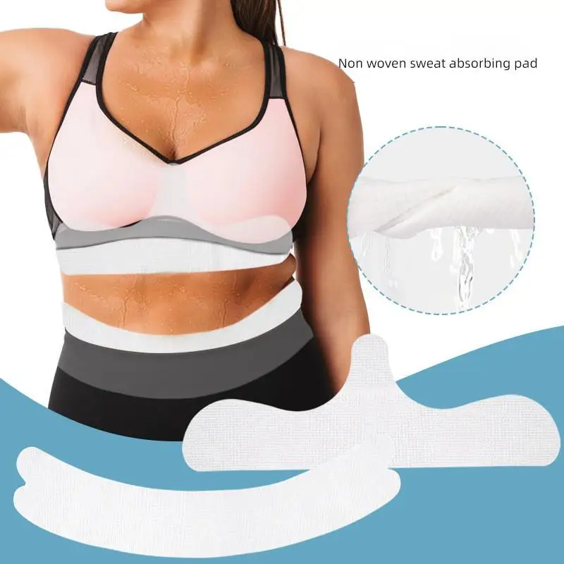 Coussin Abdominal Non tissé pour sweat-shirt, lavable et réutilisable, absorbant la sueur, adhésif absorbant la sueur pour sous-vêtements de sport