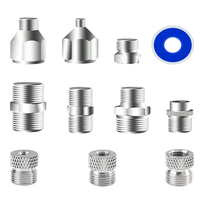 

10PCS Multi-Size Adapter Set Air Brush Fitting Connector Kit Accessories Metal Air Brush Kit For Air Compressor