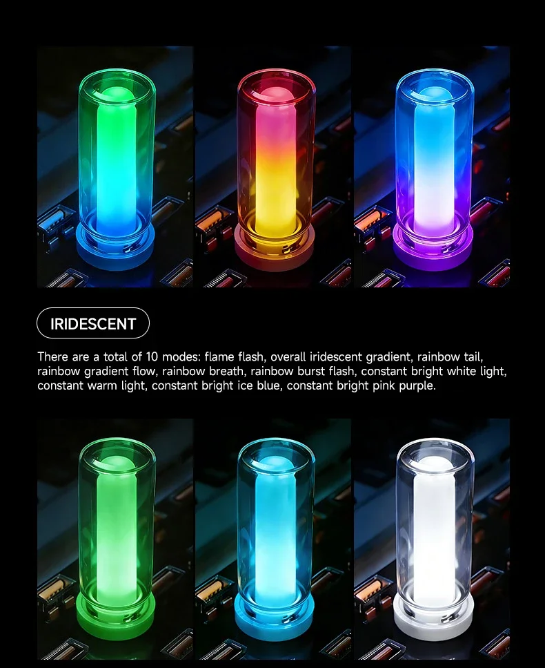 Auto-USB-Ambientelicht Schlafzimmer Camping Tragbares RGB-Regenbogen-Nachtlicht Plug-and-Play LED-Ambientelicht Dekorative Beleuchtung – Detail 11