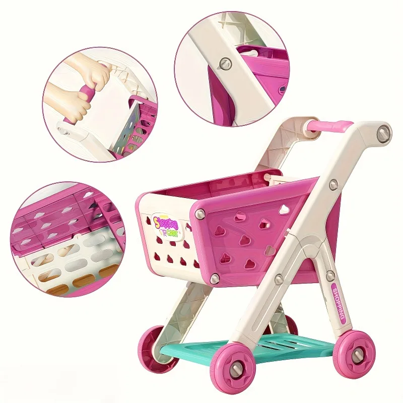 역할놀이 과일 자르기 장난감 세트, 주방 슈퍼마켓 쇼핑 카트 장난감, 남아 여아 조기 교육용 장난감