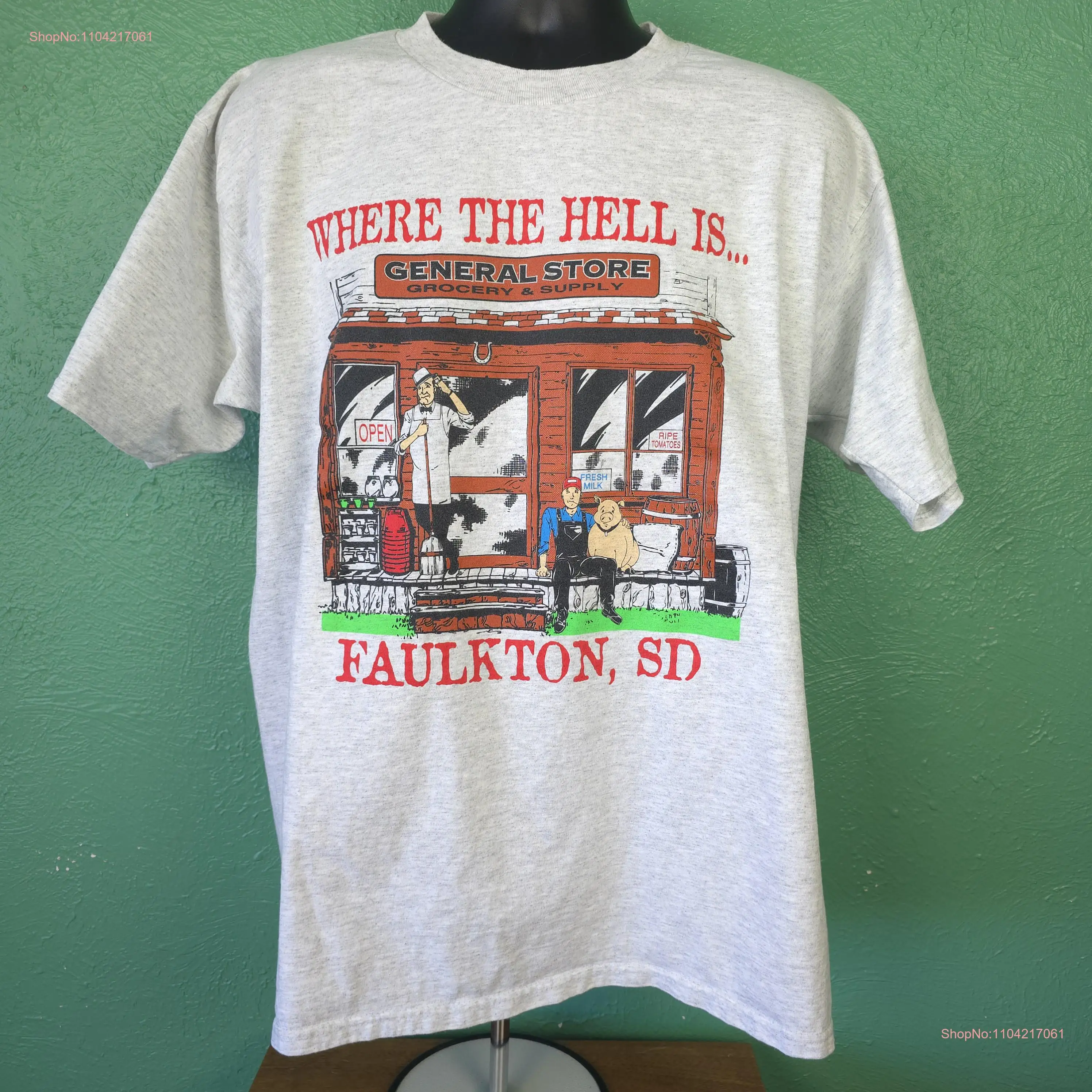 Vintage 90s South Dakota Where the hell is Faulkton Sputh SD General Store shirt XL long or short sleeves