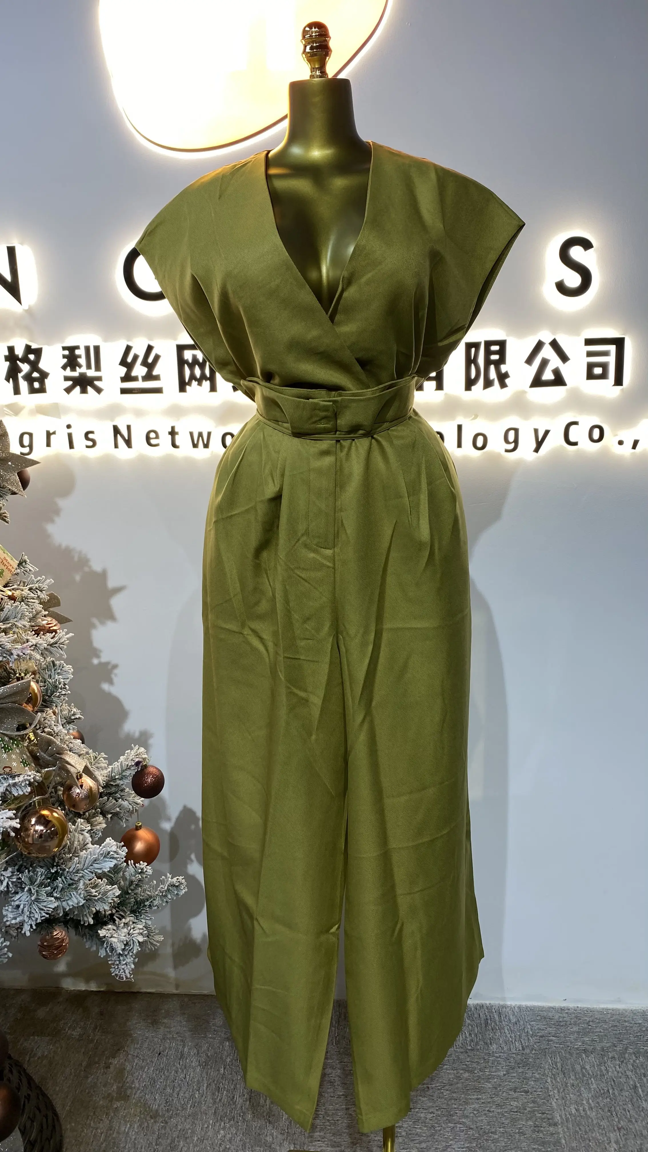 2025 High Quality Women's Clothing Female Elegant Temperament Short Sleeve Single Chest High Waist Dress-GZMM281