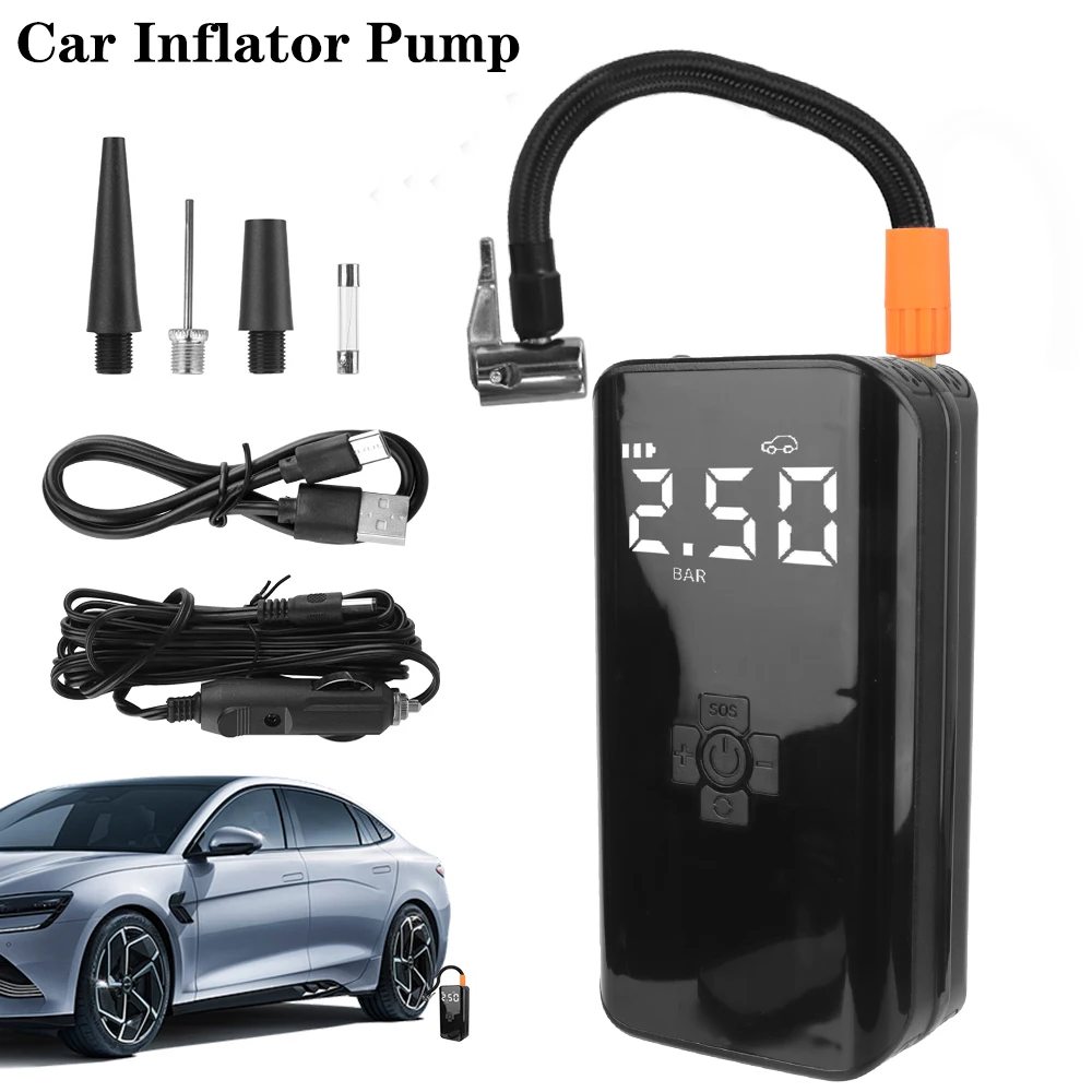 

12V 1A Mounted Motorcycle Bicycle Ball Inflator Compressor Car Electrical Air Pump Wireless Inflatable Pump Tire Accessories