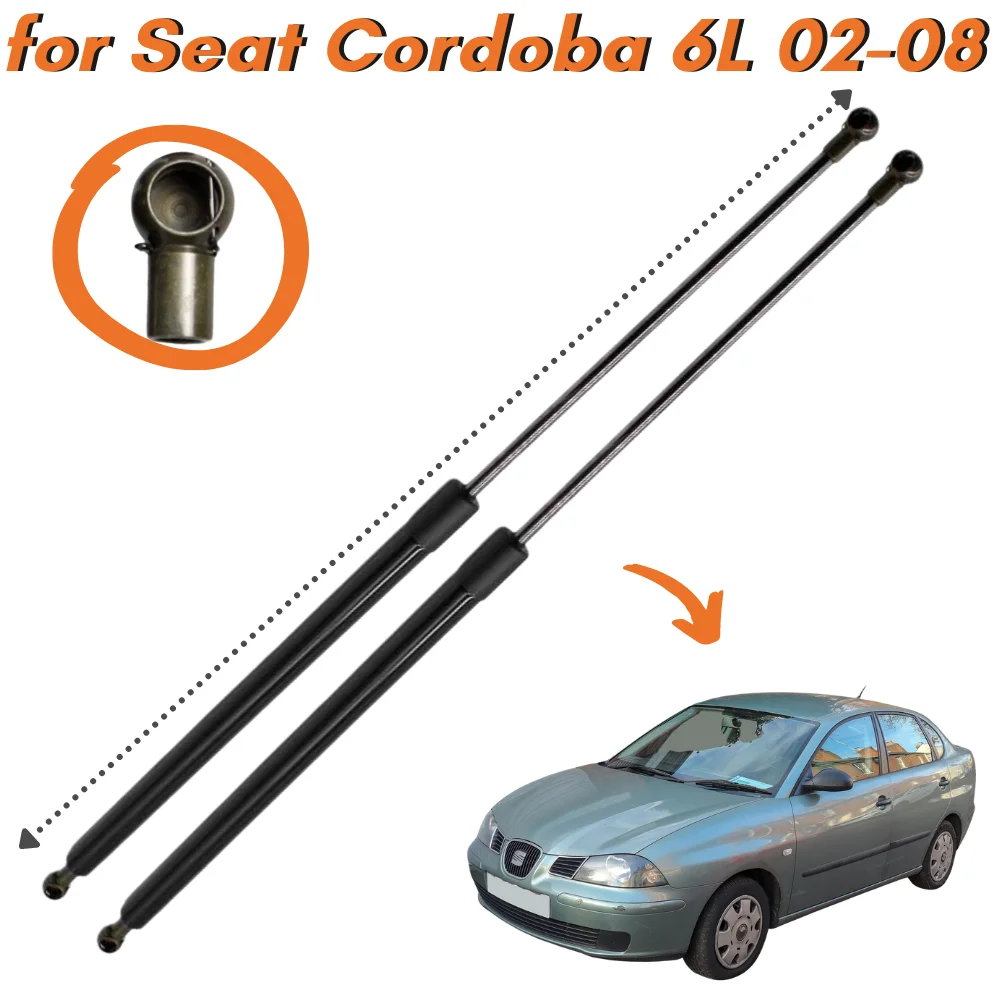 Qty(2) Hood Struts for SEAT Cordoba 6L 2002-2008 Front Bonnet Modify Gas Springs Shock Absorbers Lift Supports Dampers