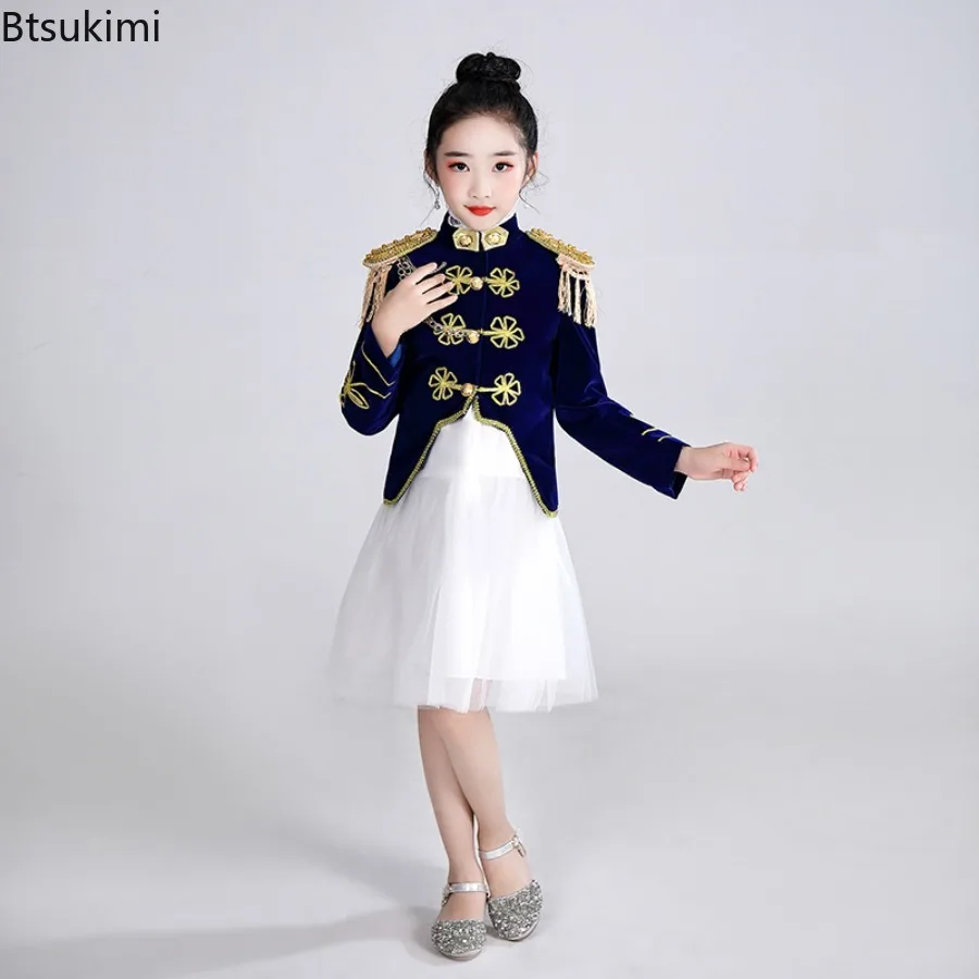 أطفال عرض مسرحي زي هالوين تأثيري فستان ملابس الطفل خمر سترة السراويل/تنورة 2 قطعة مجموعات ملابس المحكمة القرون الوسطى