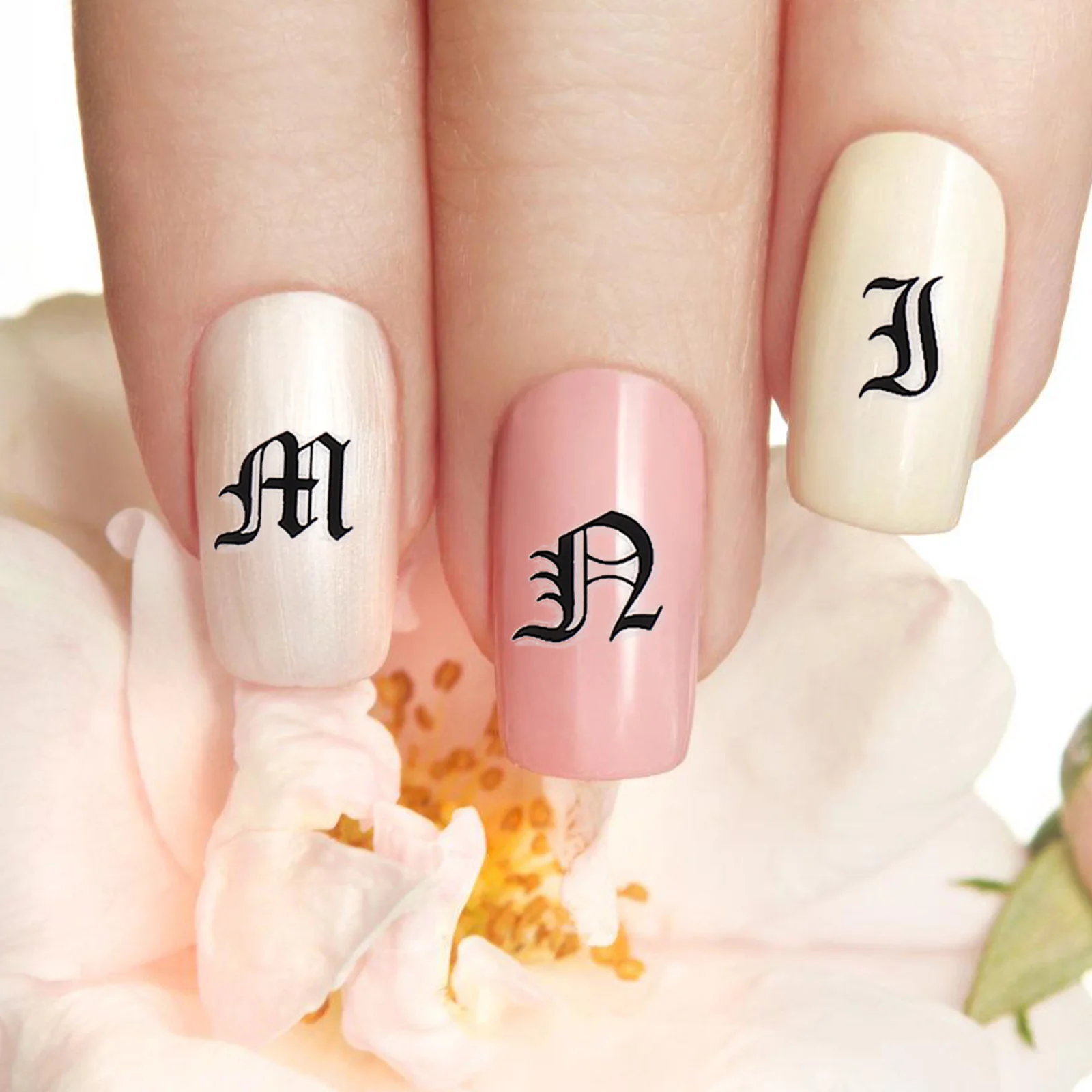 

5 Sheets Alphabet Nail Stickers Self-Adhesive PVC Easy Peel DIY Nail Art Decals Manicure Letters for Nails Decoration