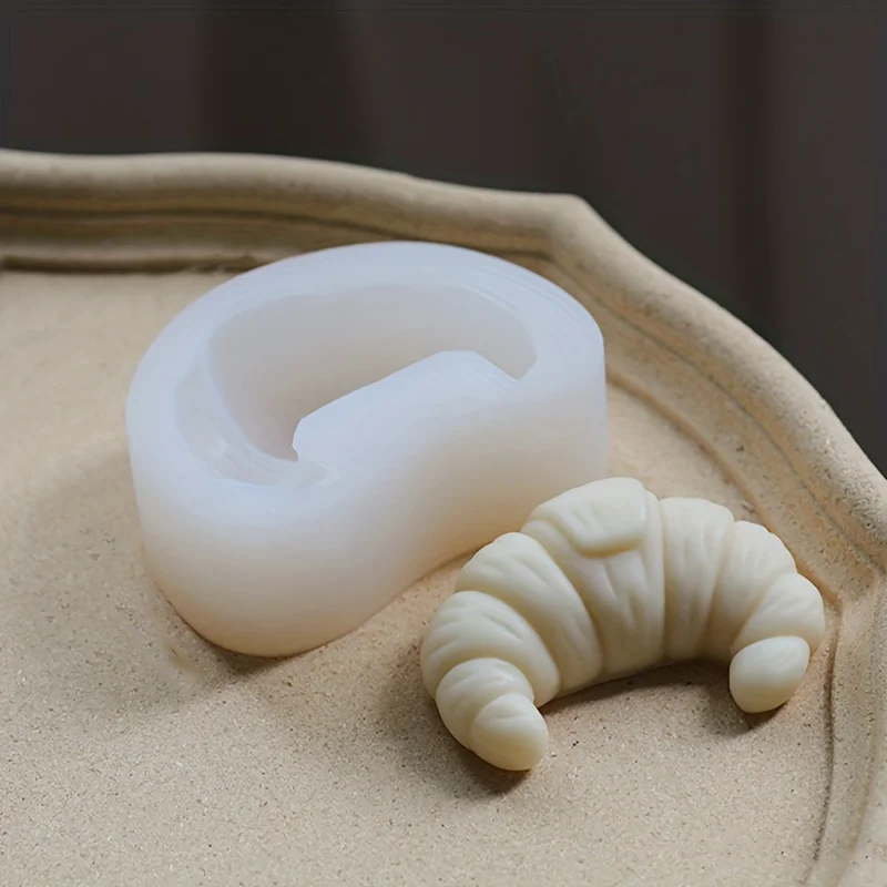 قطعة واحدة، قالب سيليكون لتزيين حلوى الكرواسون، بسكويت الشوكولاتة كريم موس، شموع العلاج العطري، قالب سيليكون