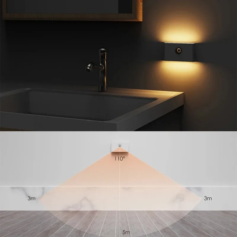 Intelligent Induction Night Light LED human body infrared TYPE-C charging wireless magnetic induction lamp bedroom night light