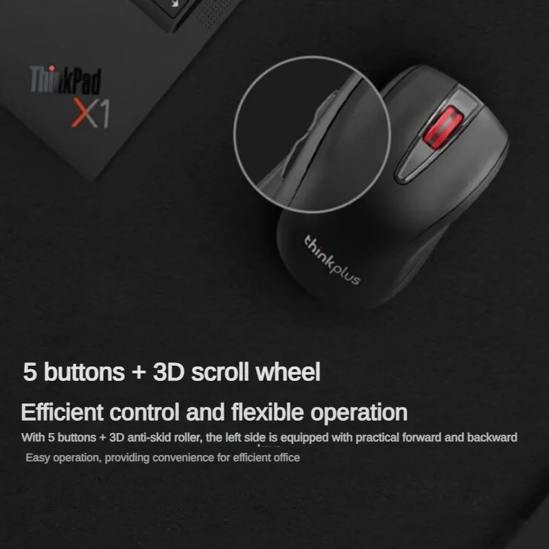 Lenovo ThinkPlus ماوس لاسلكي WL200Pro 2.4G اتصال لاسلكي كمبيوتر مكتبي مكتب ماوس هادئ إصدار قابل لإعادة الشحن