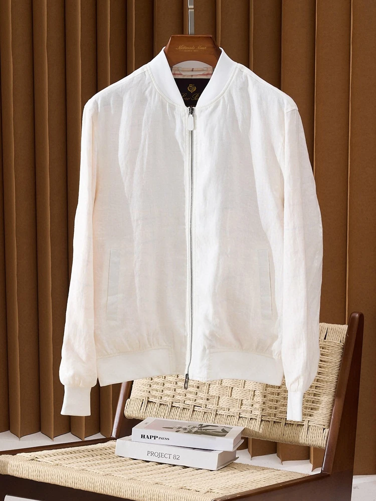 

BC льняная повседневная мужская куртка с воротником-стойкой Old Money Wind