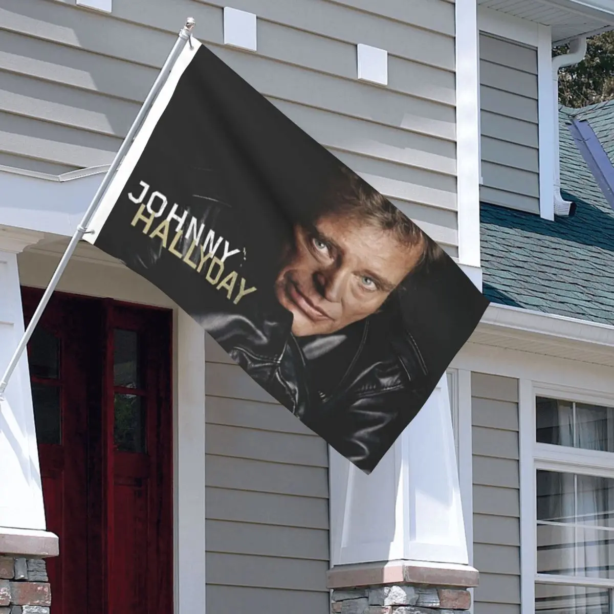 Johnny Hallyday Flags Double Sided Outdoor Banner Rock Music French Singer All Weather Hanging Decoration 90x150cm