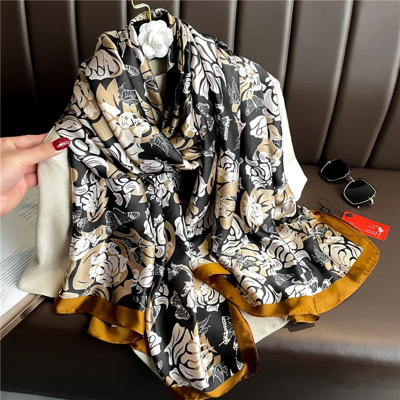 Nuove donne di lusso fiore sciarpa scialle da viaggio 180*90cm bandana femminile Foulard fascia per capelli fazzoletto da collo marmitta Hijab sciarpe Soft Wrap