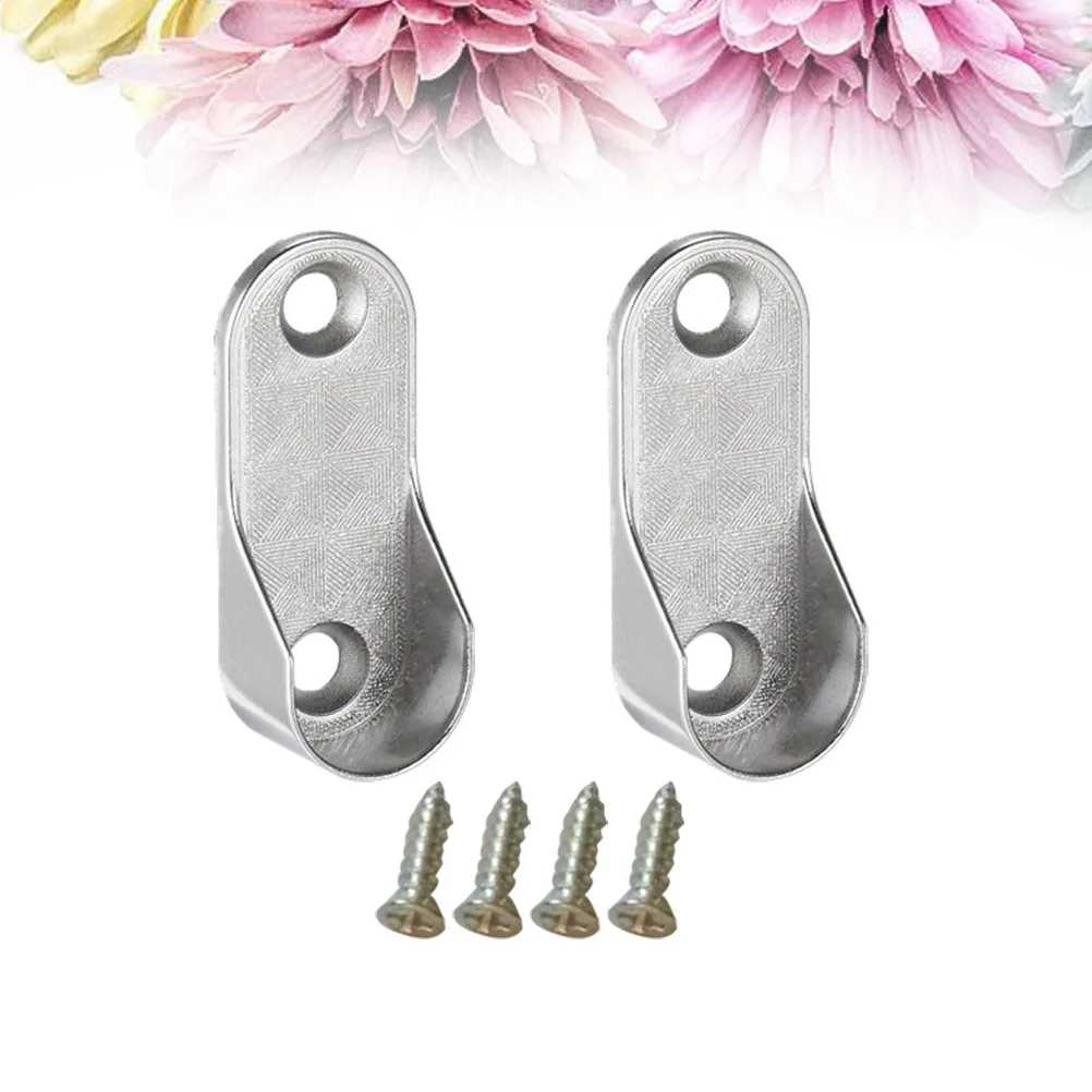 

6pcs Oval Rod End Supports High-Quality Finish Closet Hardware Standard Rods Cast Metal Mounting Wardrobe Accessories