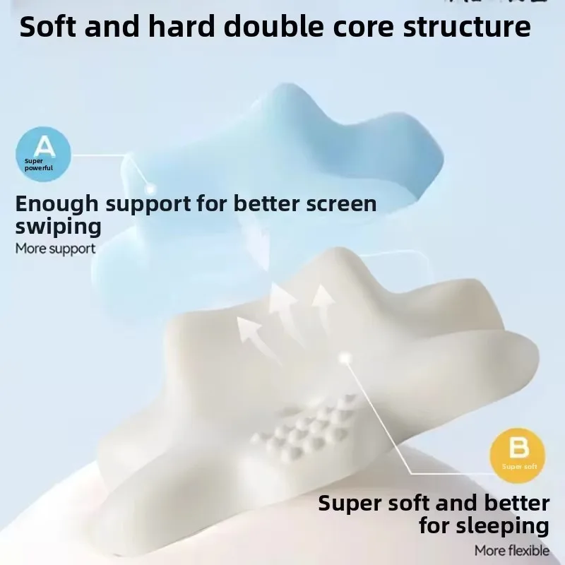 [Ready Stock]Multi-functional Side Sleeping Pillow Ergonomic Neck Support Relief Neck Pain Prone Pillow Gaming Pillow - Detail 1