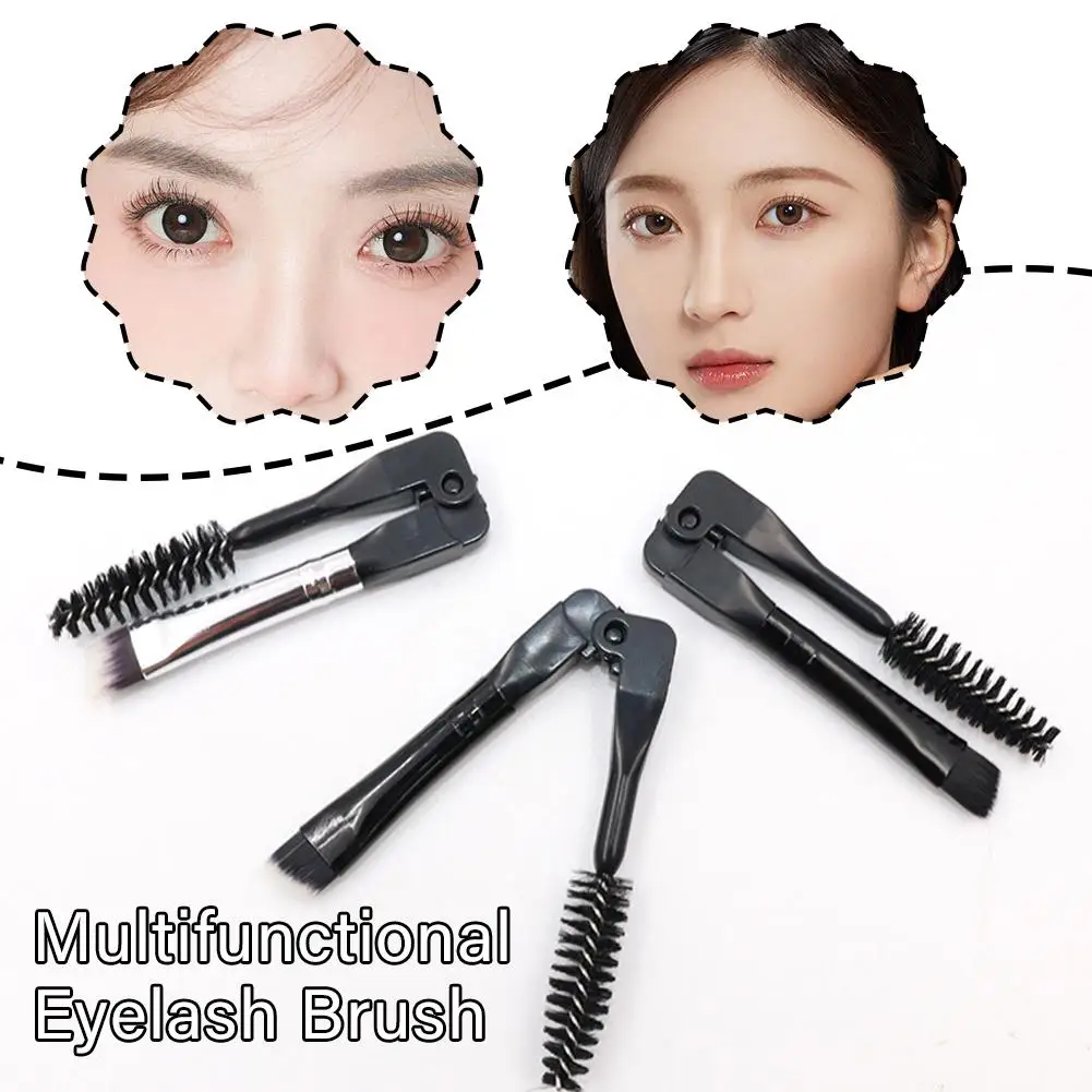 1 Pc Sticks Foldable Double Headed Eyebrow Brush Portable Cushion Eyebrow Cream Browed Eyebrow Beveled Brush Hard Special A S5B6