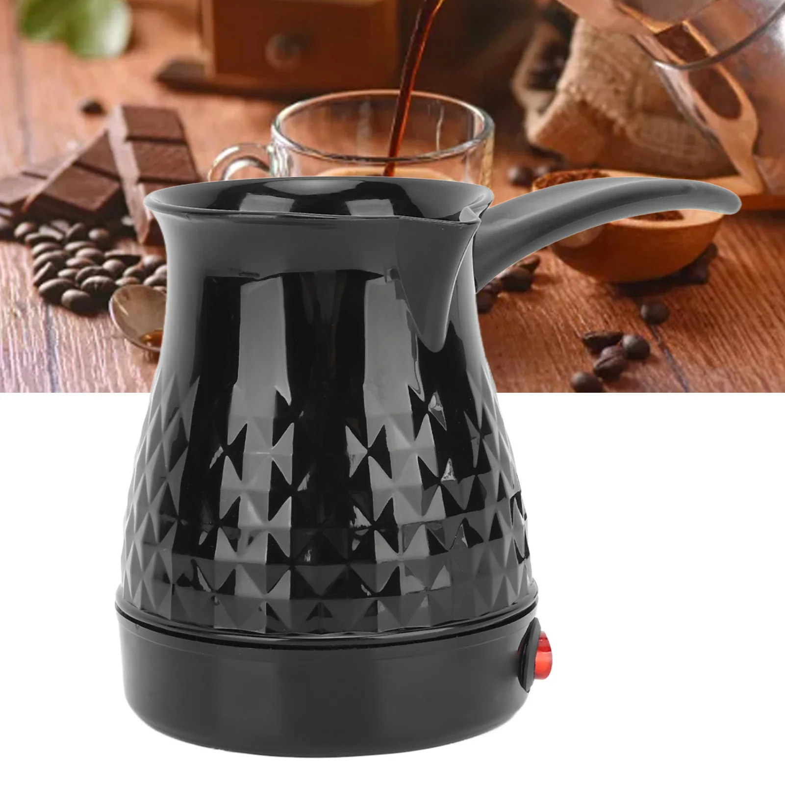 Stainless Steel Coffee Maker Anti Scald Even Heating Electric Coffee Pot with Removable Handle US Plug 110V 600ml