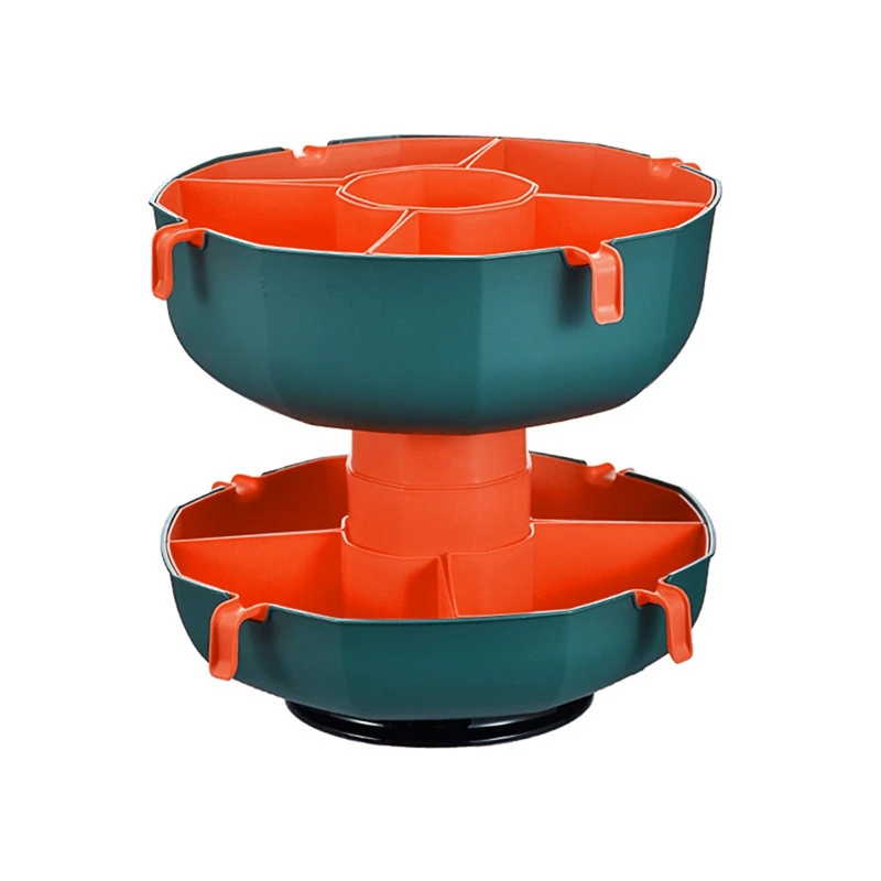 

Rotating Drain Basket Multi-Grids Hot Pot Vegetable Platter Kitchen Fruit Plate Snack Tray Vegetable Washing Basket