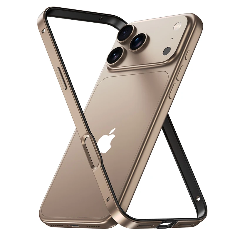 Oranje Metalen Siliconen Bumper Voor iPhone 17 Pro Max Air 16E 16 E 15 Plus 14 13 12 17Pro iPhone 17 iPhone Air Slanke Telefoon Accessoires - afbeelding 1