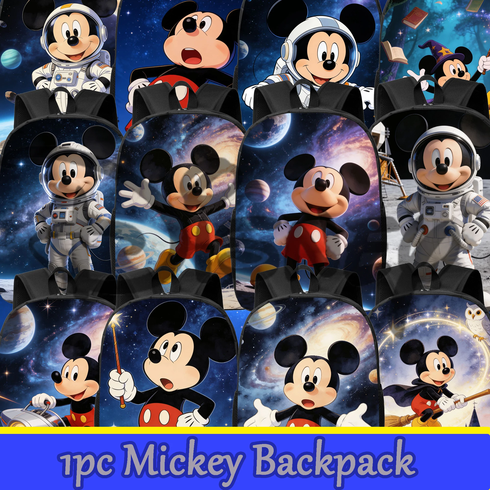 

Рюкзак Disney с Микки и звездным небом, 1 шт., повседневная сумка, большая вместимость, качественный подарок, индивидуальное повседневное использование